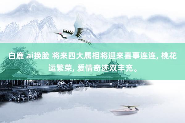 白鹿 ai换脸 将来四大属相将迎来喜事连连， 桃花运繁荣， 爱情奇迹双丰充。