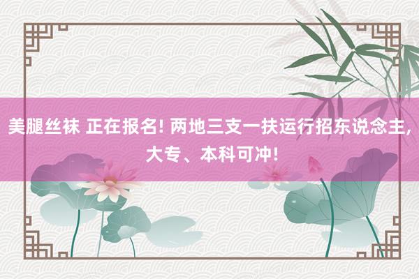 美腿丝袜 正在报名! 两地三支一扶运行招东说念主， 大专、本科可冲!